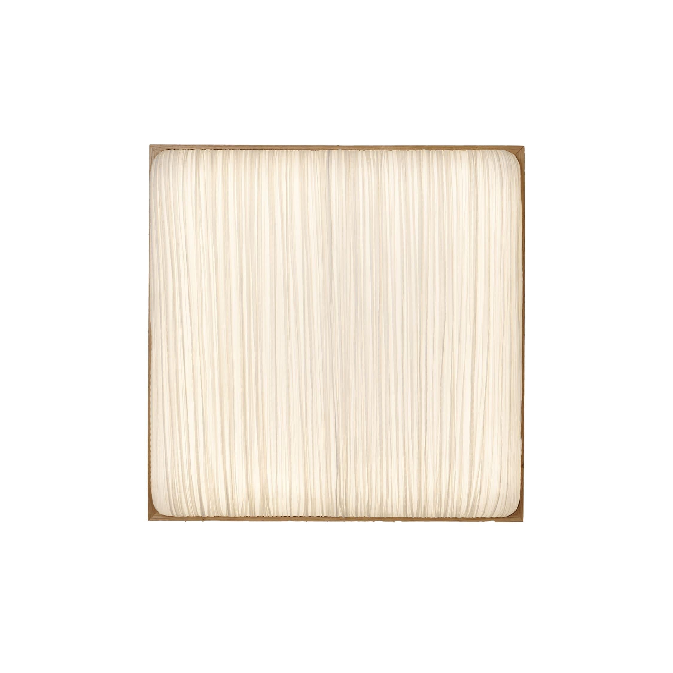 Lampada da parete e soffitto in seta e legno 