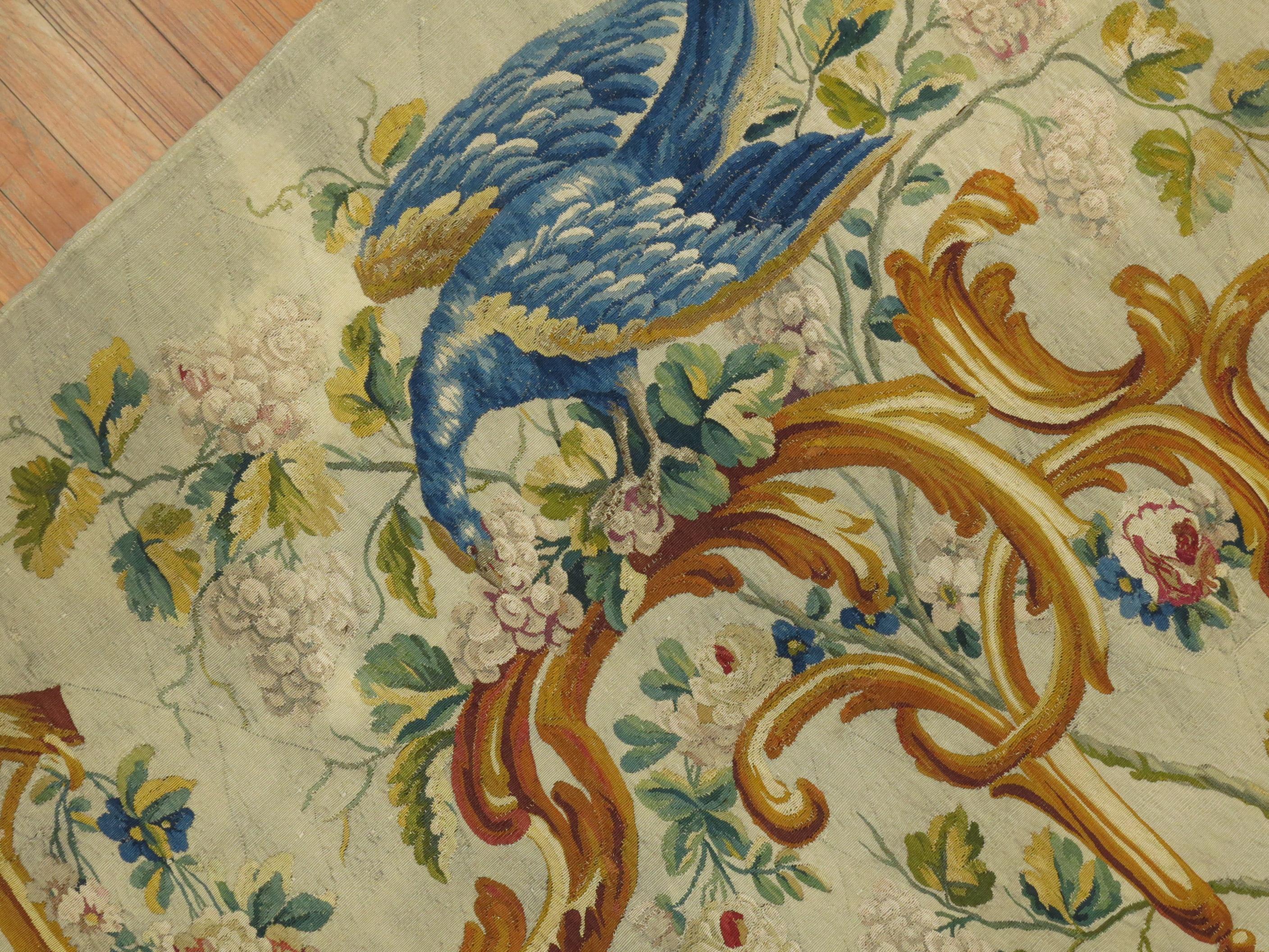 Französische Aubusson-Wandteppichplatte aus Seide und Wolle aus Frankreich aus dem 18. Jahrhundert im Angebot 2