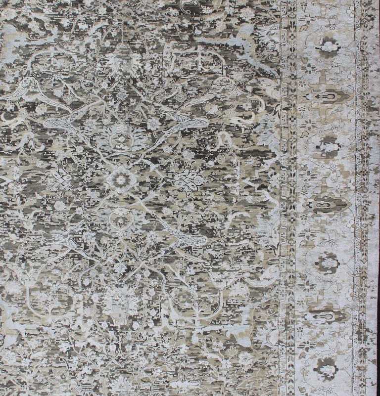 Silk and Wool Classic Design Rug in Contemporary Colors and Modern Feel ...
