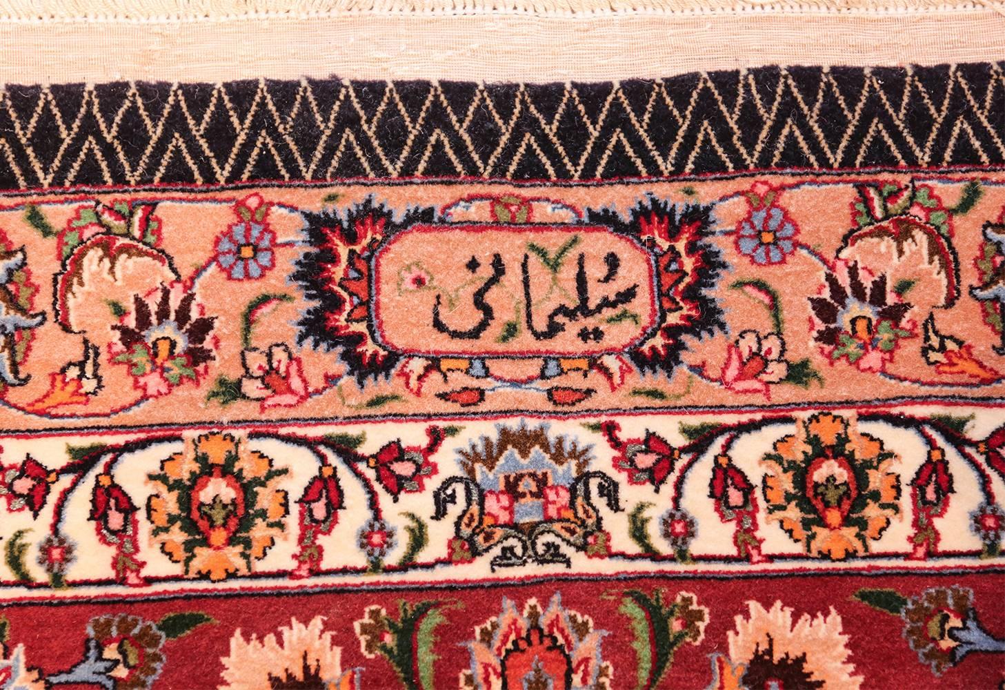Vintage Khorassan Perserteppich aus Seide und Wolle. Größe: 3,44 m x 5,06 m im Zustand „Hervorragend“ im Angebot in New York, NY
