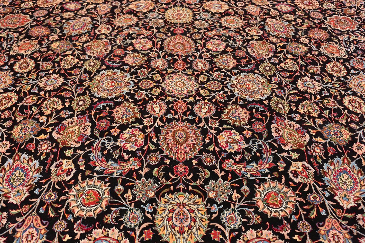 Silk and Wool Vintage Khorassan Persian Rug. Size: 11' 3