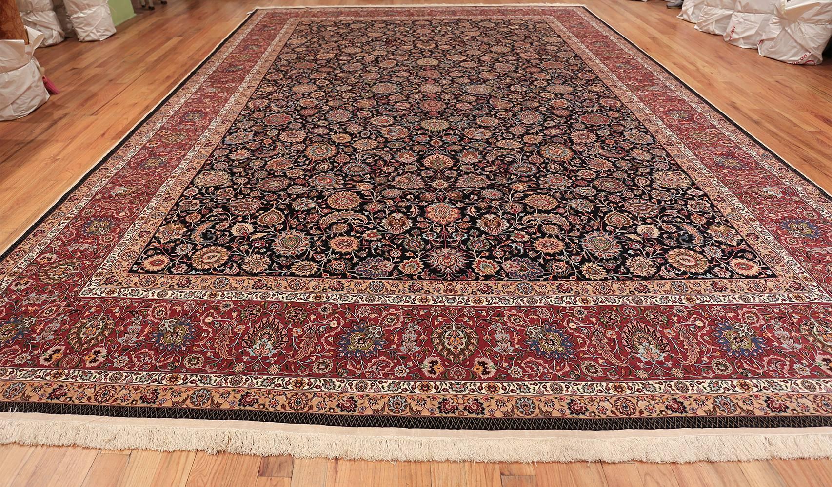 Tappeto persiano vintage Khorassan in seta e lana. Dimensioni: 11' 3
