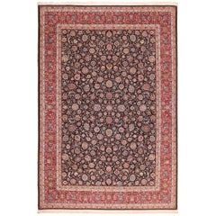 Silk and Wool Fine Floral Vintage Khorassan Persian Rug. Size: 11' 3" x 16' 6"