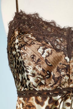 Seidenes Oberteil und Rock mit Tiermuster von Luisa Spagnoli