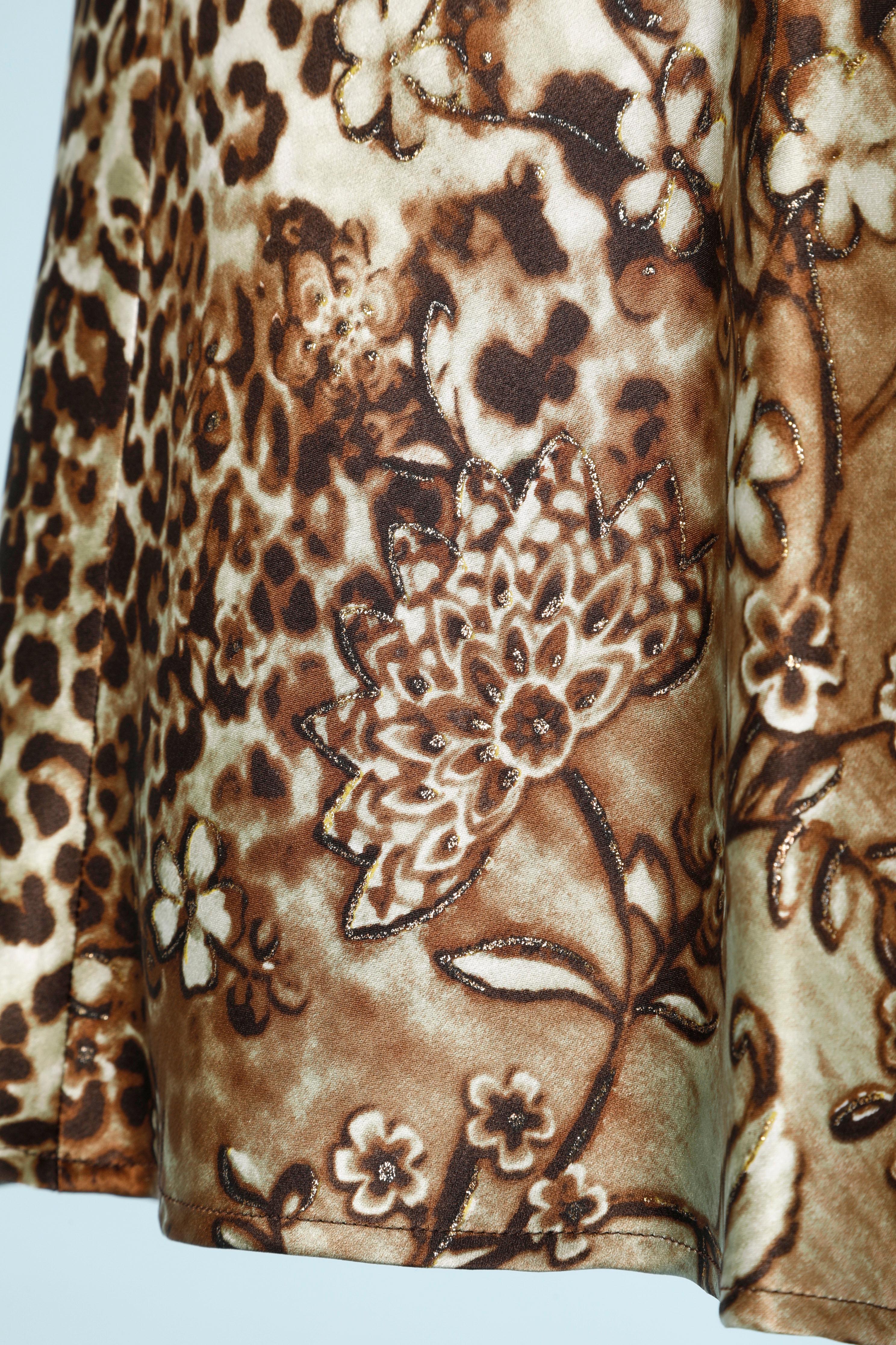 Silk animal print top and skirt ensemble Luisa Spagnoli  In Excellent Condition For Sale In Saint-Ouen-Sur-Seine, FR
