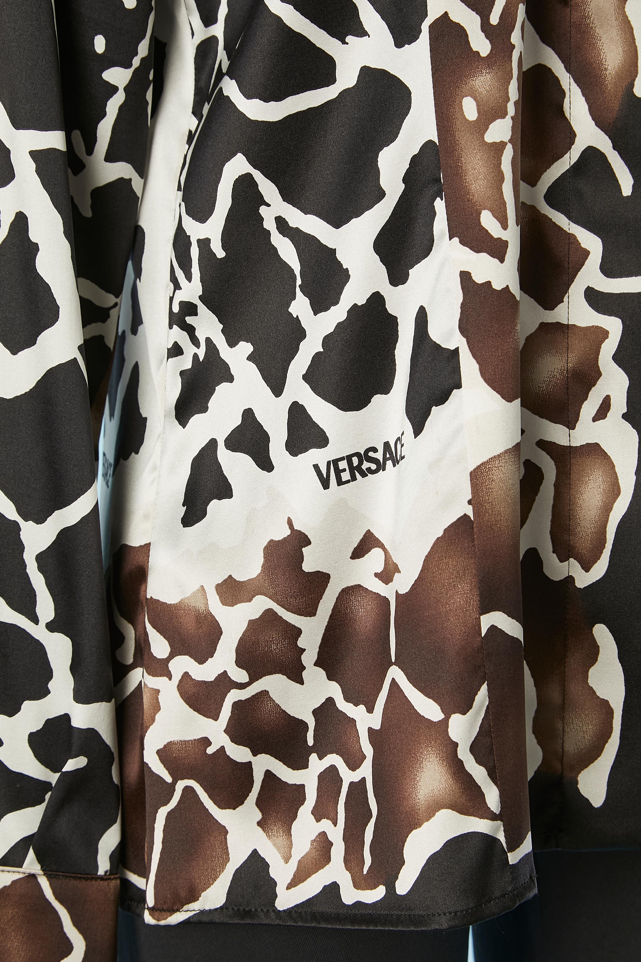 Black Silk animal printed shirt Versace  For Sale