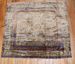 Tapis Kashan ancien en soie Mohtasham