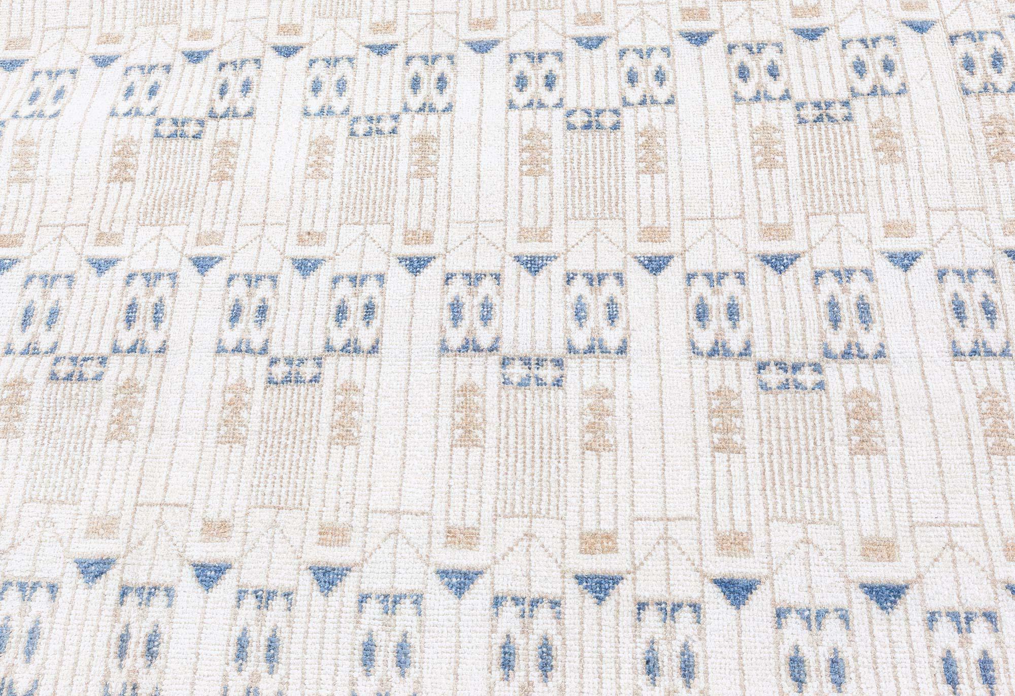 Indian Silk Art Deco Contemporary Rug by Doris Leslie Blau For Sale