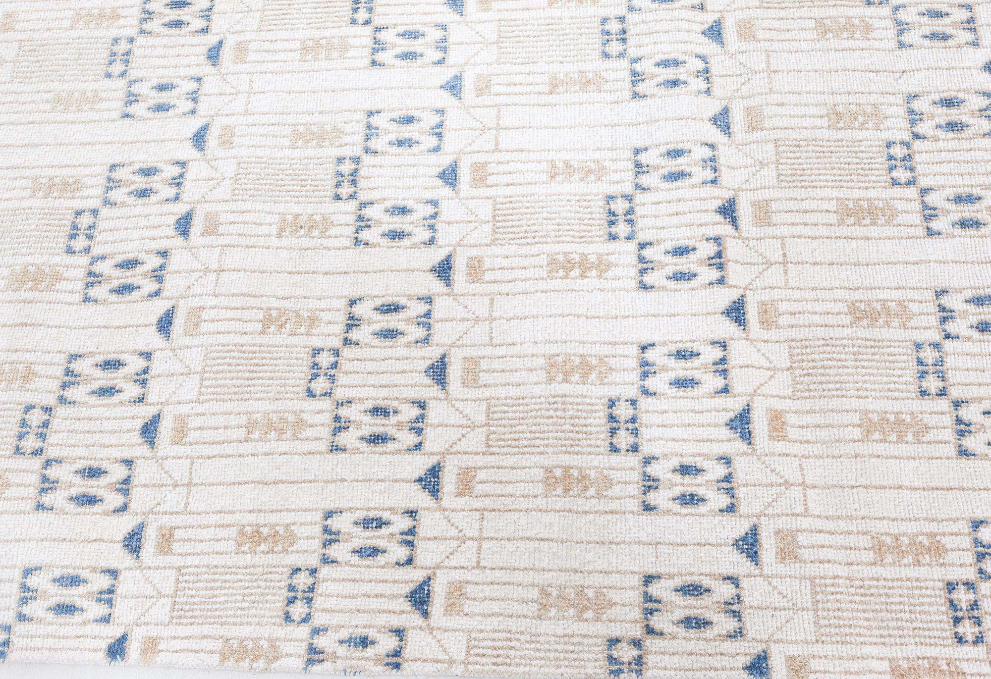 Hand-Knotted Silk Art Deco Contemporary Rug by Doris Leslie Blau For Sale
