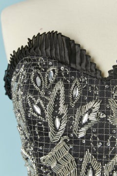 Silk beaded bustier with ruffles edge GAI MATTIOLO