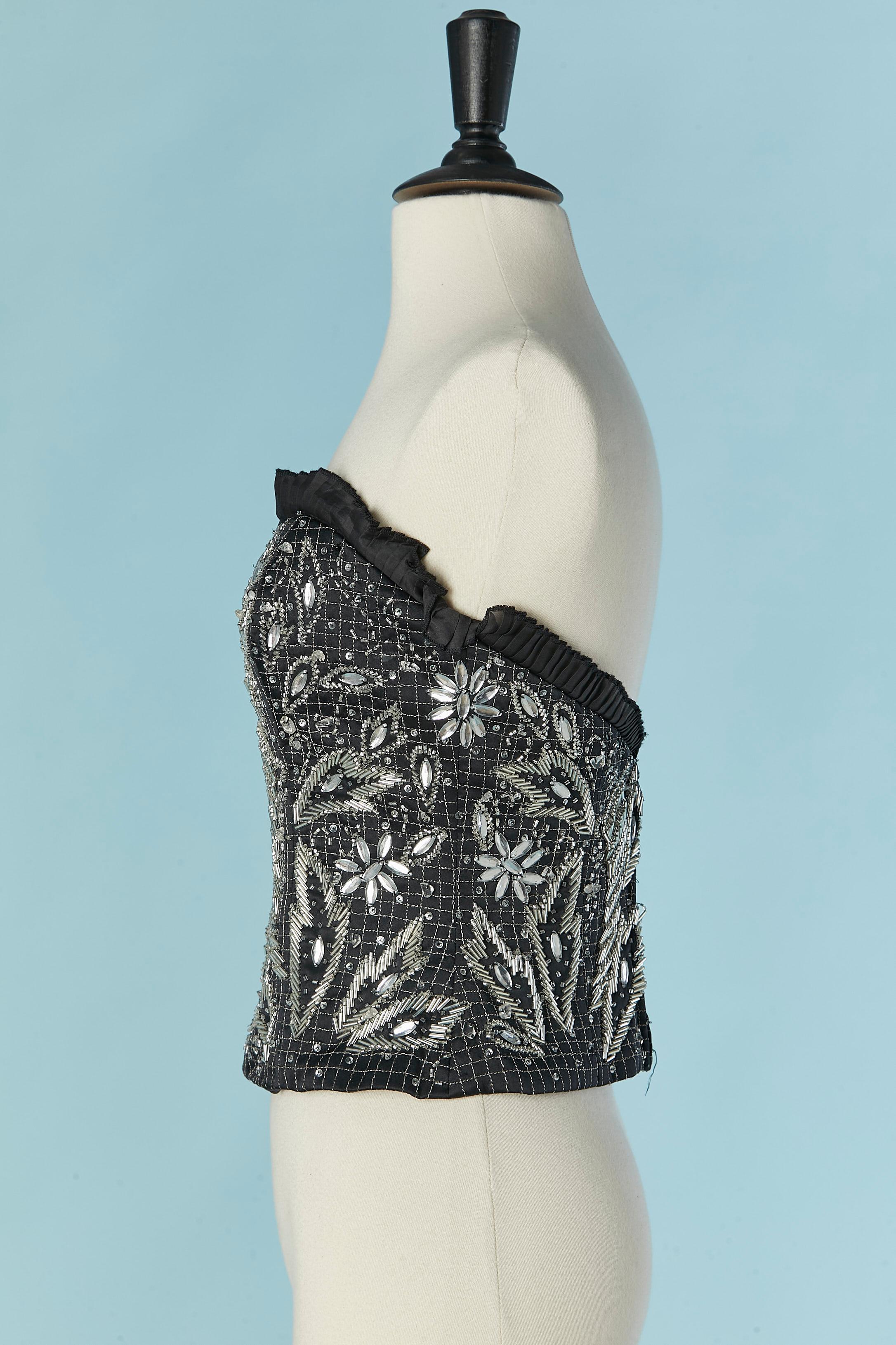 Donna Bustier in seta con perline e volant GAI MATTIOLO in vendita