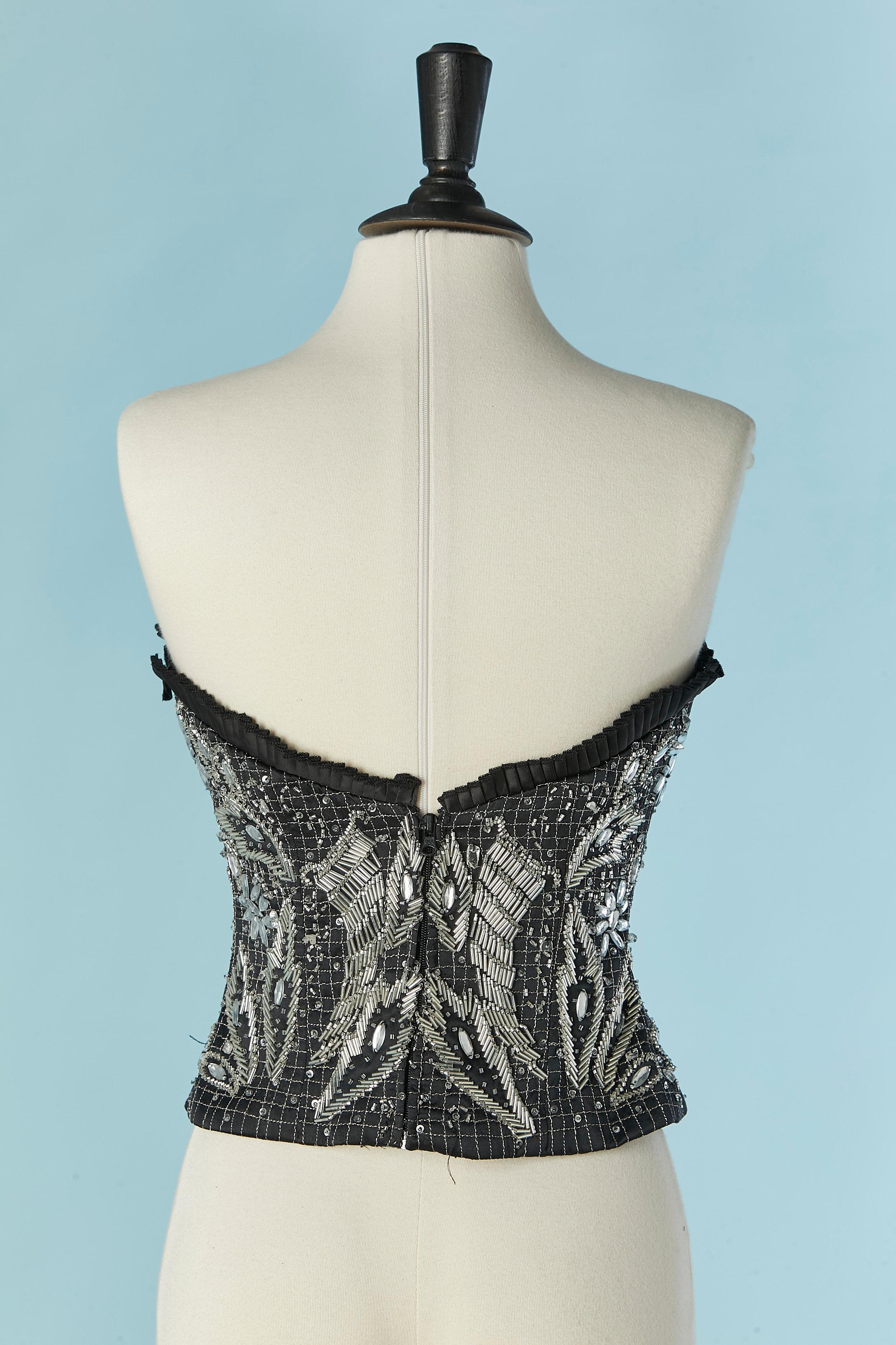 Bustier in seta con perline e volant GAI MATTIOLO in vendita 1