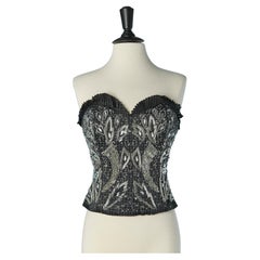 Bustier de cuentas de seda con borde de volantes GAI MATTIOLO