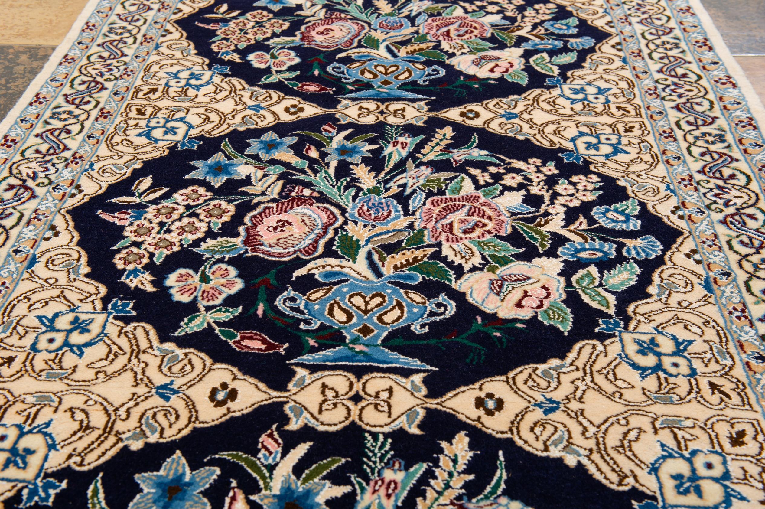 Indian Silk Blend Agra Carpet For Sale