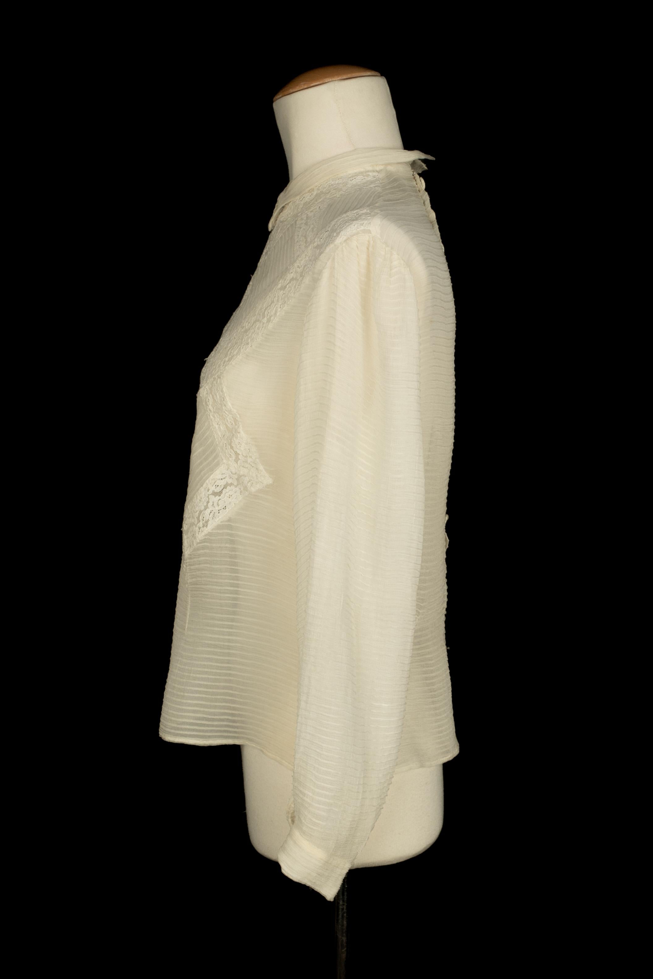 Silk blouse 1940's in vendita 3