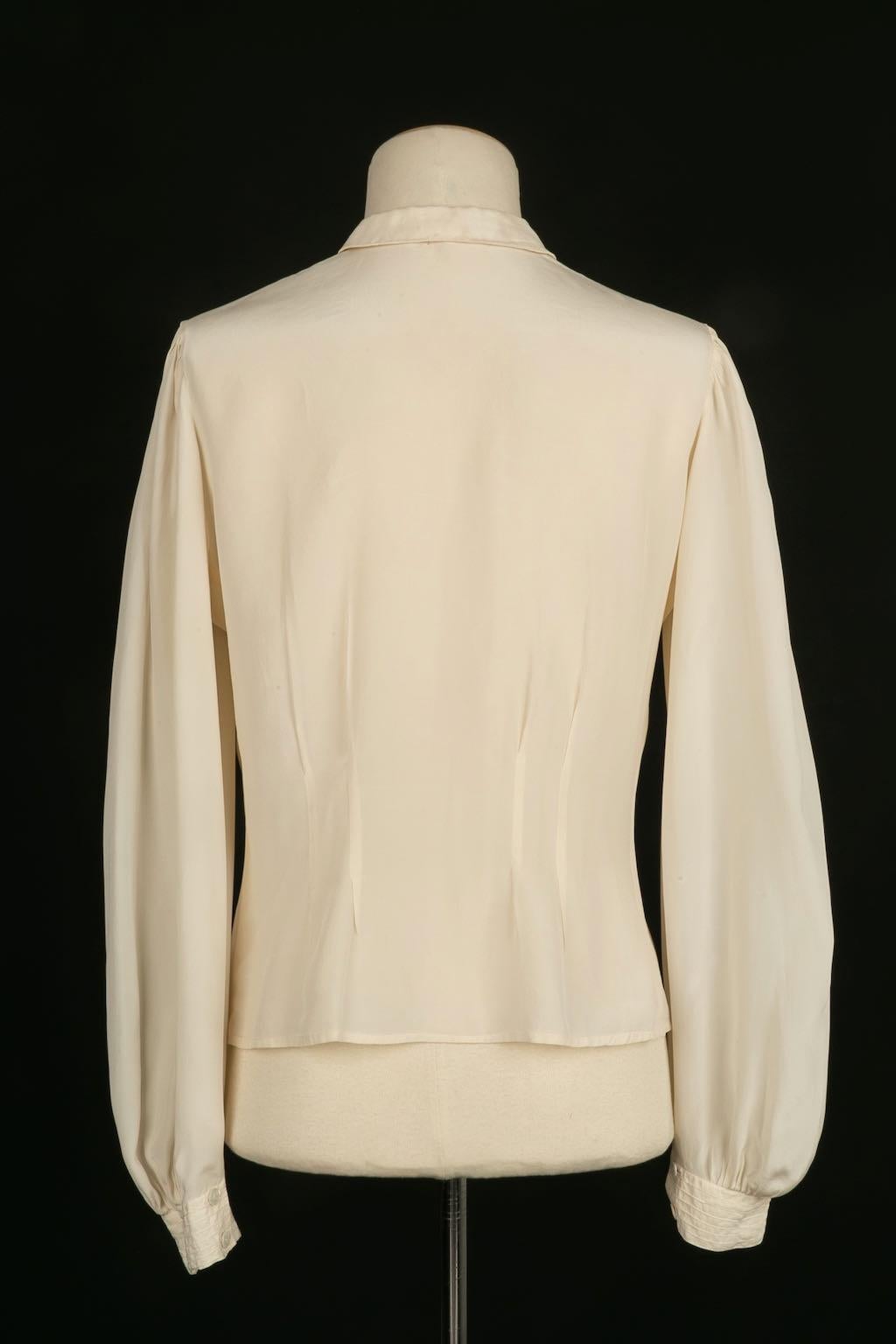 Beige Silk blouse For Sale