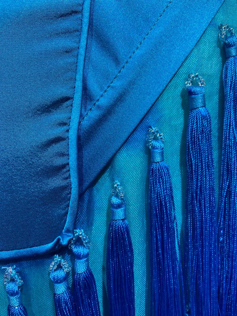 Vestido azul de seda con franjas Tom Ford for Gucci en venta 10