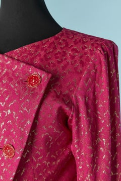 Silk brocade jacket and skirt ensemble YVES SAINT LAURENT RIVE GAUCHE 1993