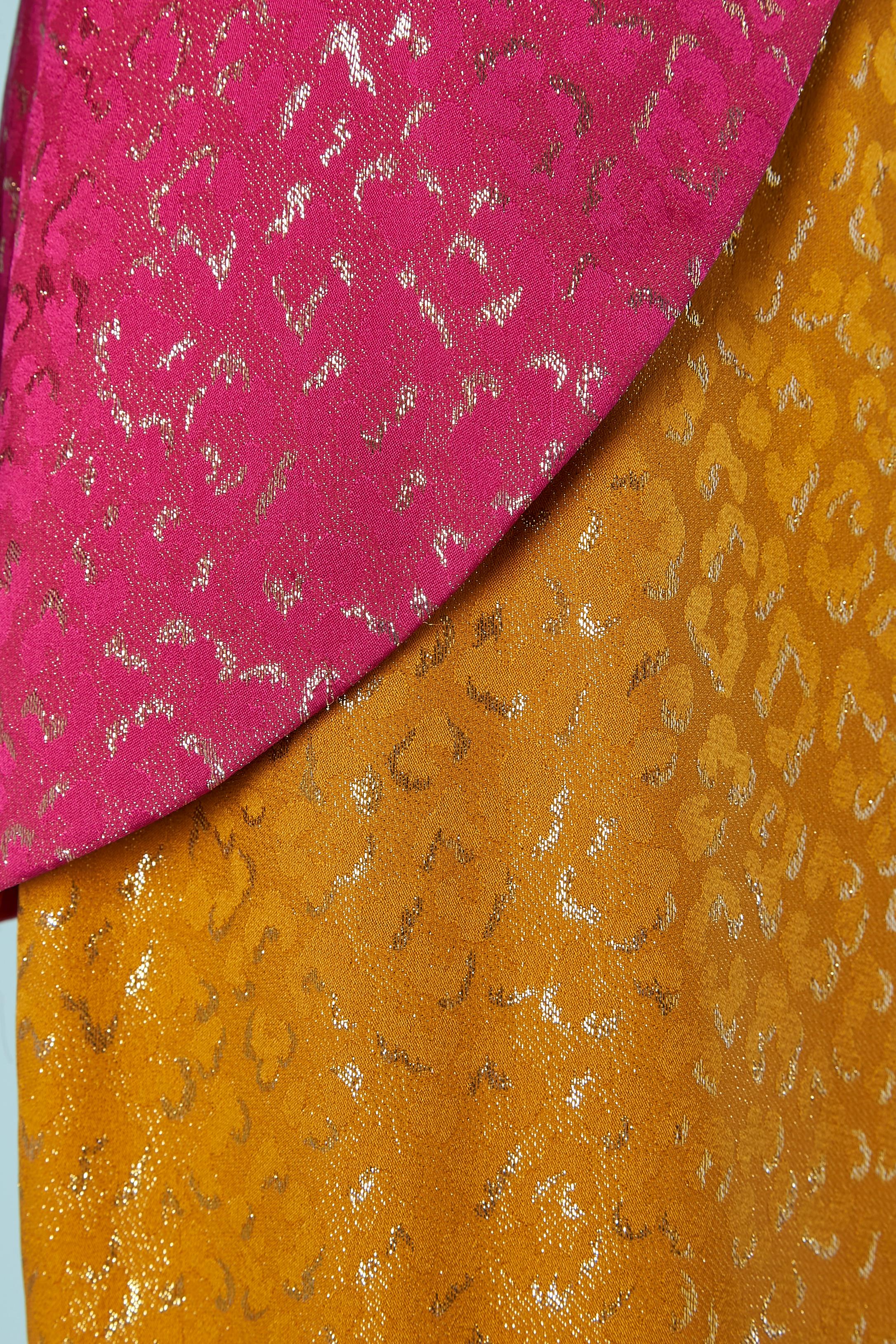 Donna Completo giacca e gonna in broccato di seta Yves Saint Laurent RIVE Gauche 1993 in vendita