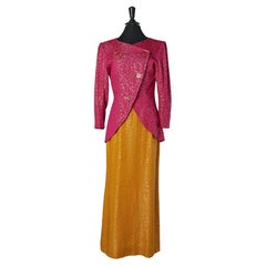 Silk brocade jacket and skirt ensemble YVES SAINT LAURENT RIVE GAUCHE 1993