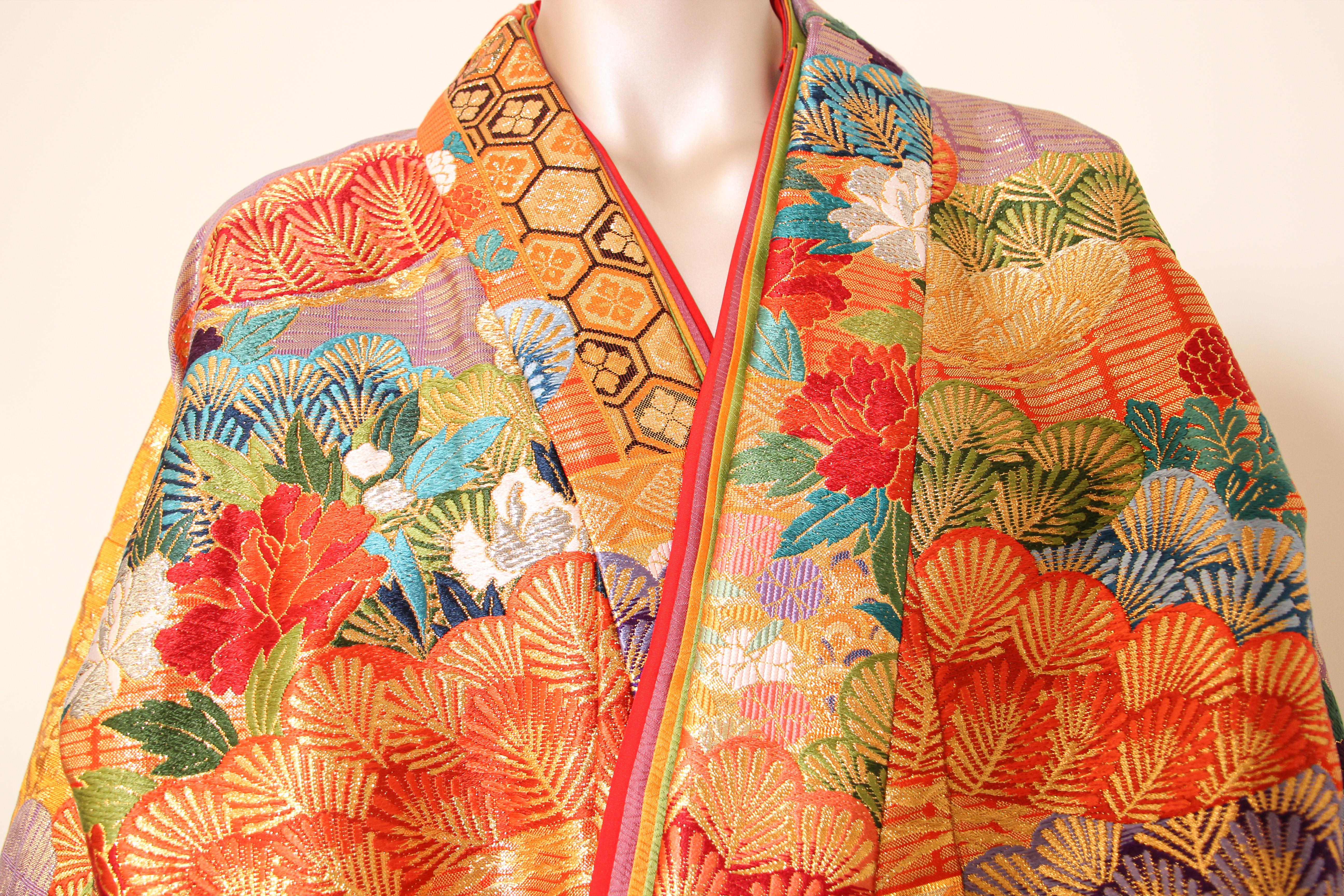 Silk Brocade Japanese Ceremonial Wedding Kimono 11