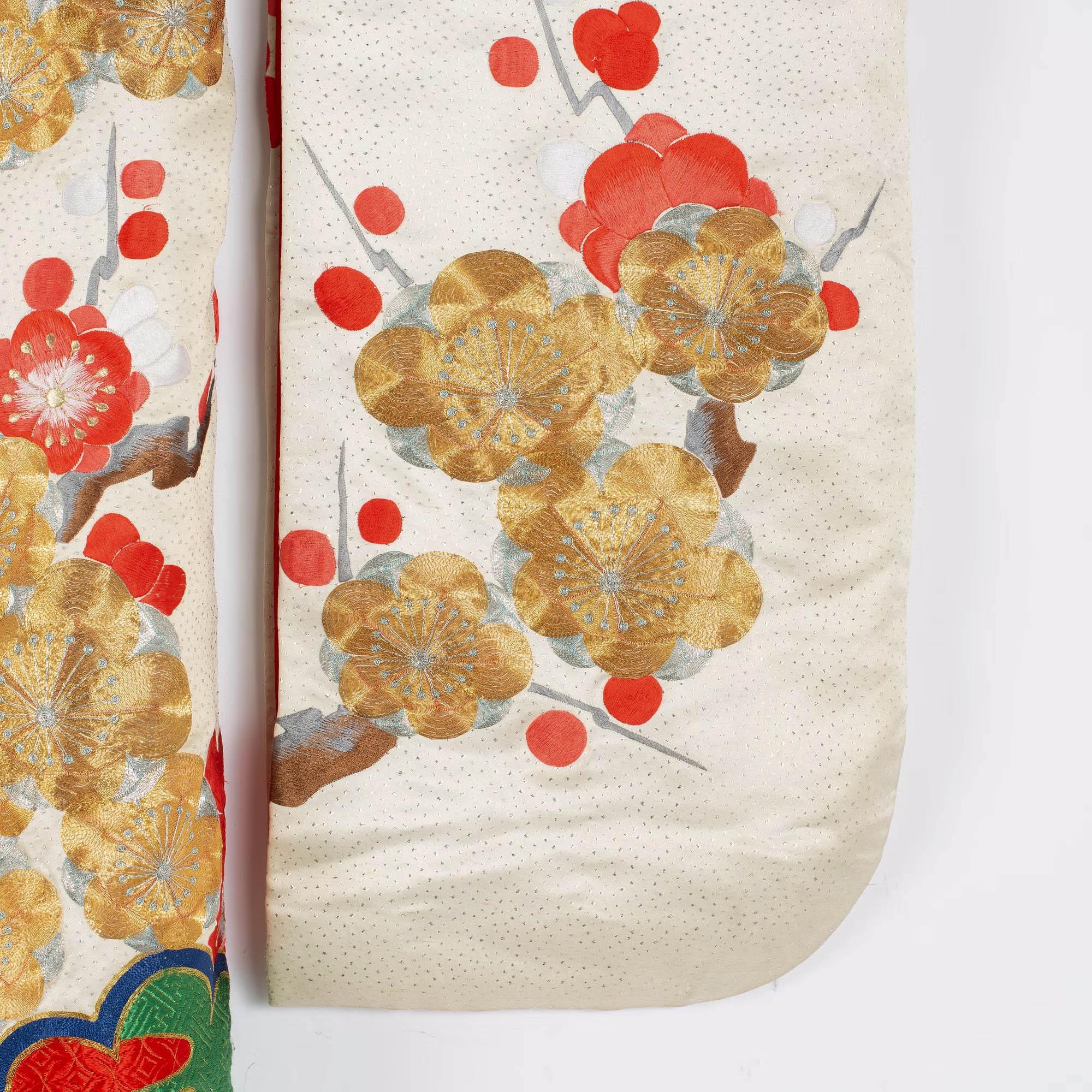 Showa Abito da cerimonia Kimono giapponese in broccato di seta in vendita