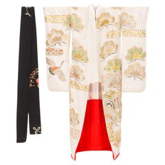 Abito da cerimonia Kimono giapponese in broccato di seta
