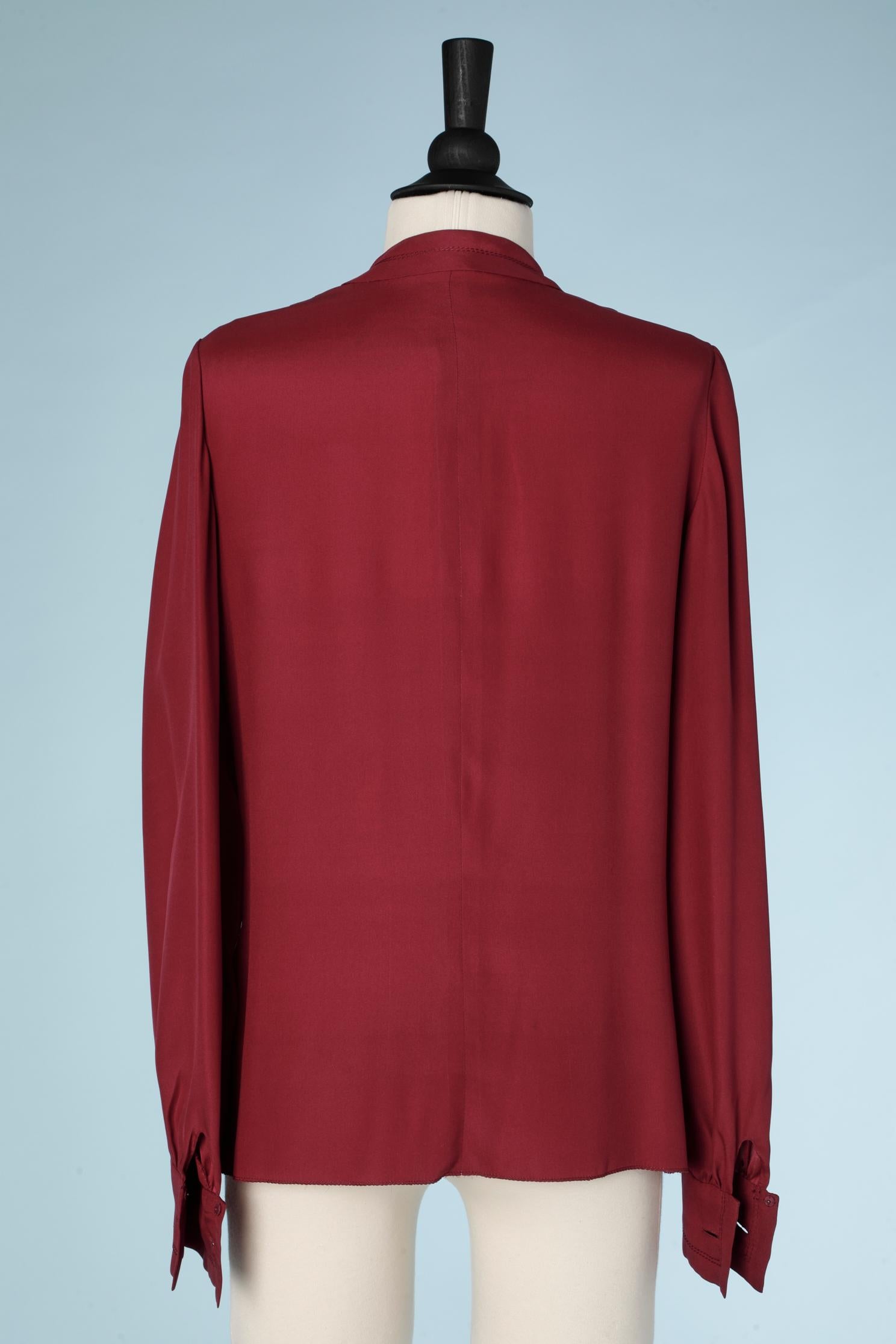 Women's or Men's Silk burgundy shirt Chanel Haute-Couture  For Sale