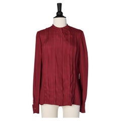 Vintage Silk burgundy shirt Chanel Haute-Couture 