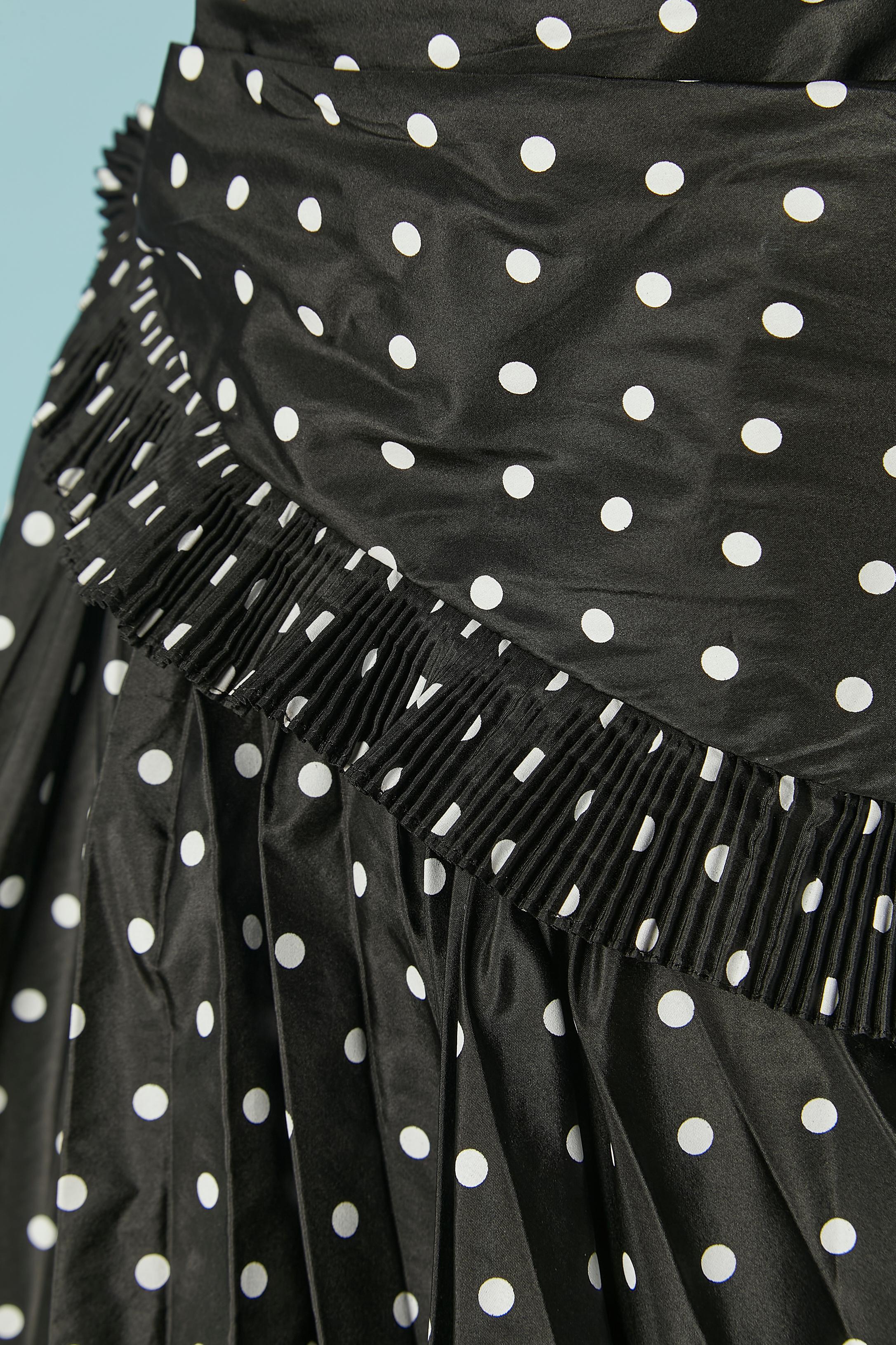 Black Silk bustier cocktail dress with Polka dots pattern  Ralph Lauren Collection