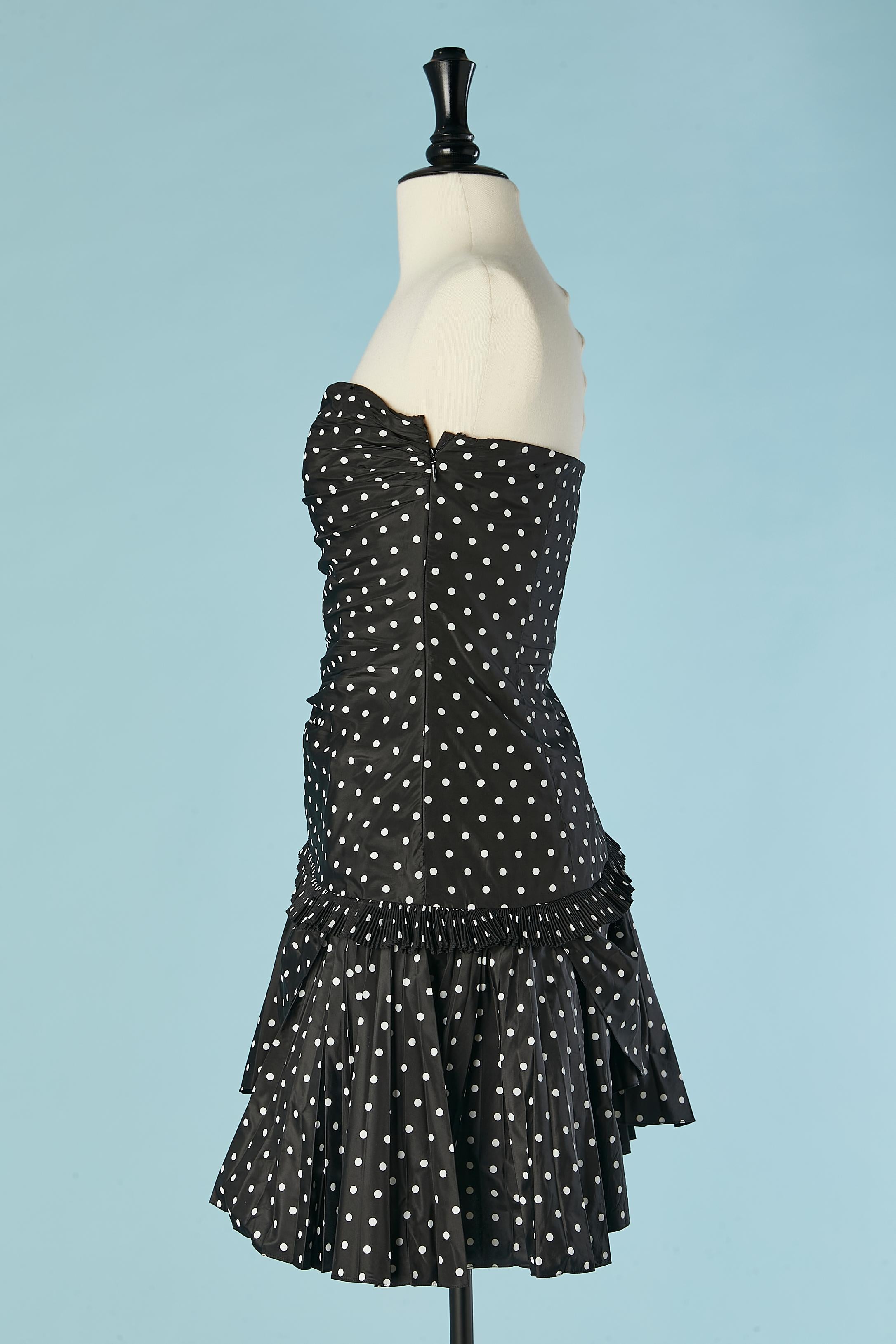 Women's Silk bustier cocktail dress with Polka dots pattern  Ralph Lauren Collection