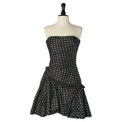 Silk bustier cocktail dress with Polka dots pattern  Ralph Lauren Collection