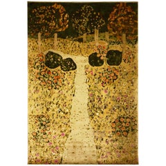 Tapis en soie de style Klimt à motif de jardin Gunther Lambert
