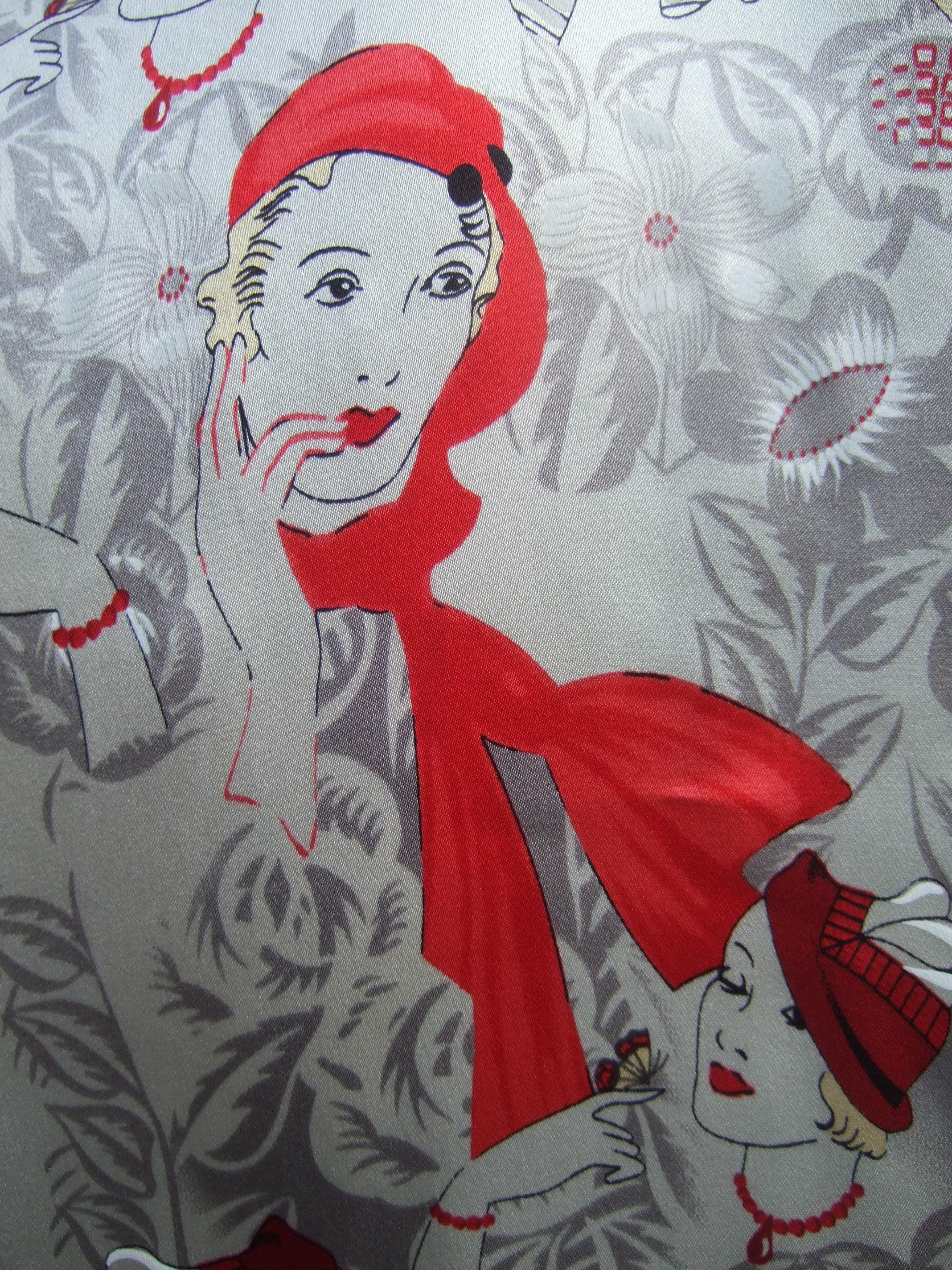 Camicetta da donna grafica in seta Charmeuse ispirata all'Art Déco, 1990 ca. in vendita 7