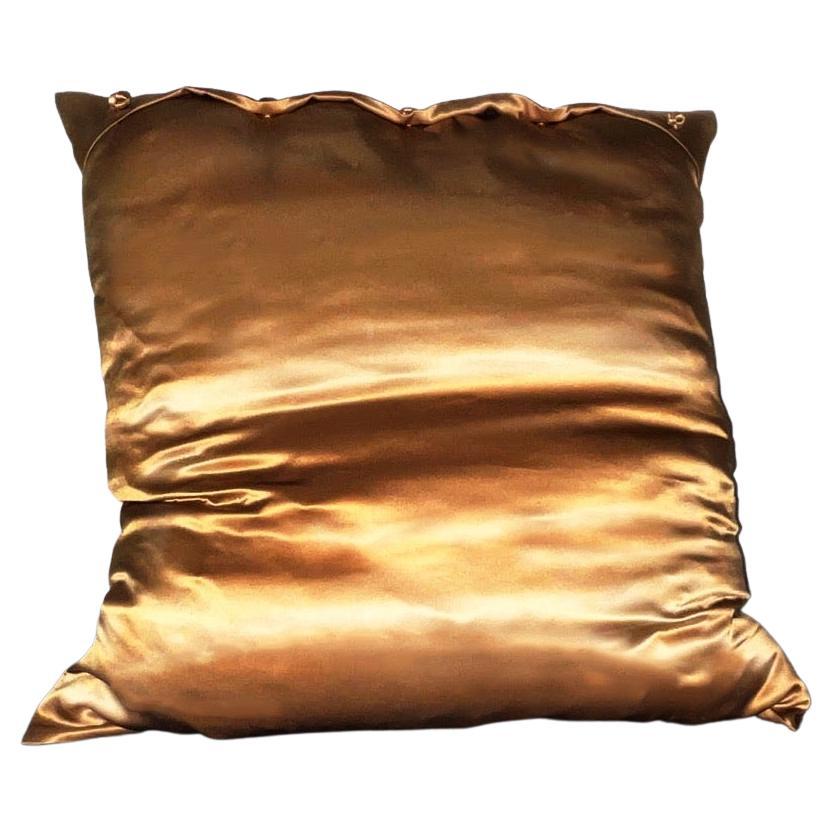 Silk Charmeuse Euro Pillow Sham, Mango Silk, Envelope Cushion Cover For Sale