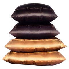 Silk Charmeuse Euro Pillow Shams, Chocolate Brown Silk, Envelope Cushion Covers