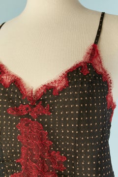 Oberteil aus Seidenchiffon und Spitze mit Polka-Dots-Muster von LOLITA LEMPICKA