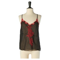 Oberteil aus Seidenchiffon und Spitze mit Polka-Dots-Muster von LOLITA LEMPICKA