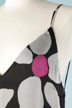 Silk chiffon backless evening dress with abstract print Gai Mattiolo
