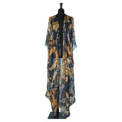 Silk chiffon branded and flower crown print coat Chanel SHOW PIECE