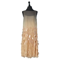 Seidenchiffon-Dégradé-Cocktailkleid mit Spitze und PVC-Pastillen Sportmax Défilé