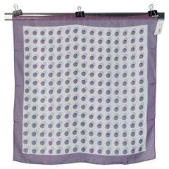 Silk chiffon double lay small Carré scarf with Polka Dots print Hermès NEW