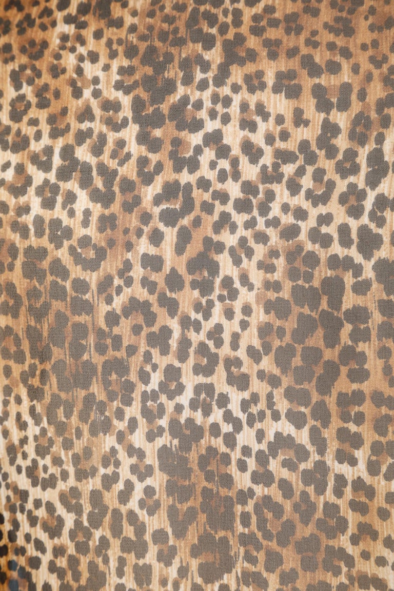 Women's Silk chiffon leopard print with attached scarf Emanuel Ungaro Parallèle  For Sale