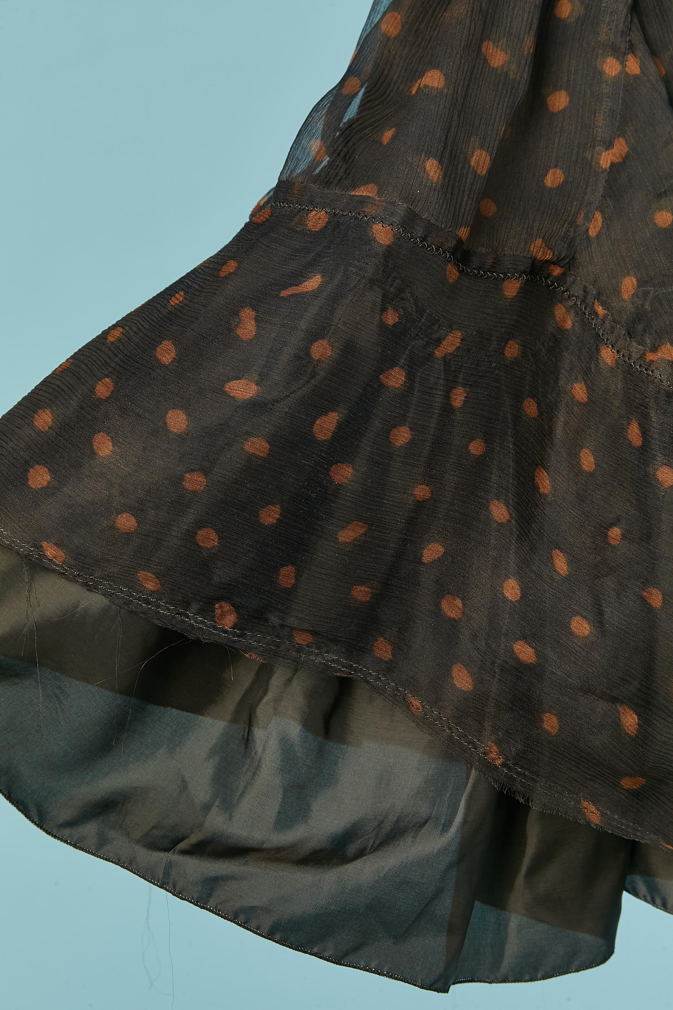 Vestido de gasa de seda moka y lunares marrón claro BOSS Hugo Boss Negro en venta