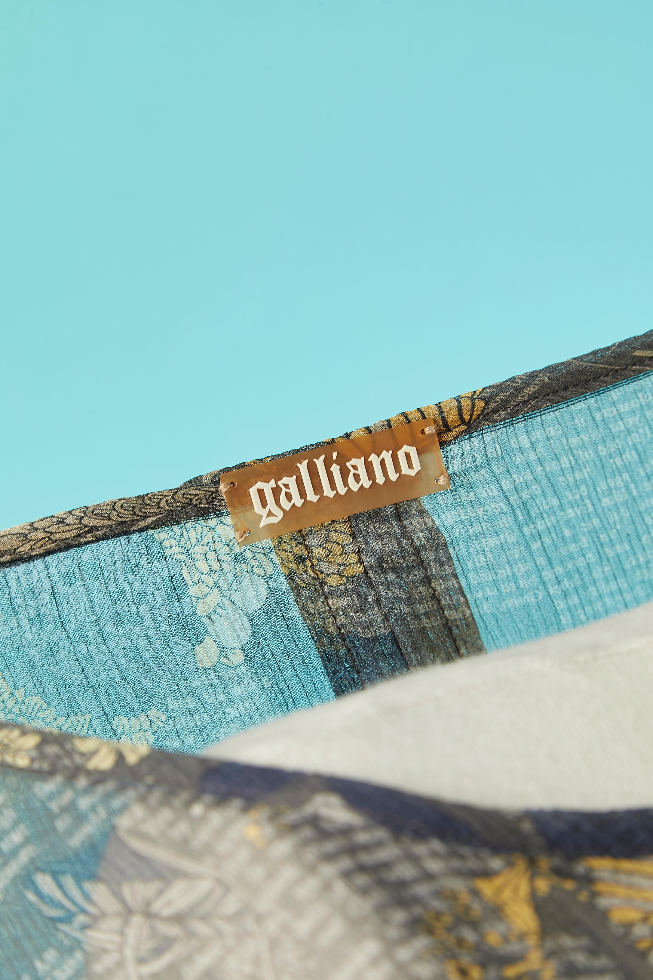 Silk chiffon printed blouse John Galliano  For Sale 3