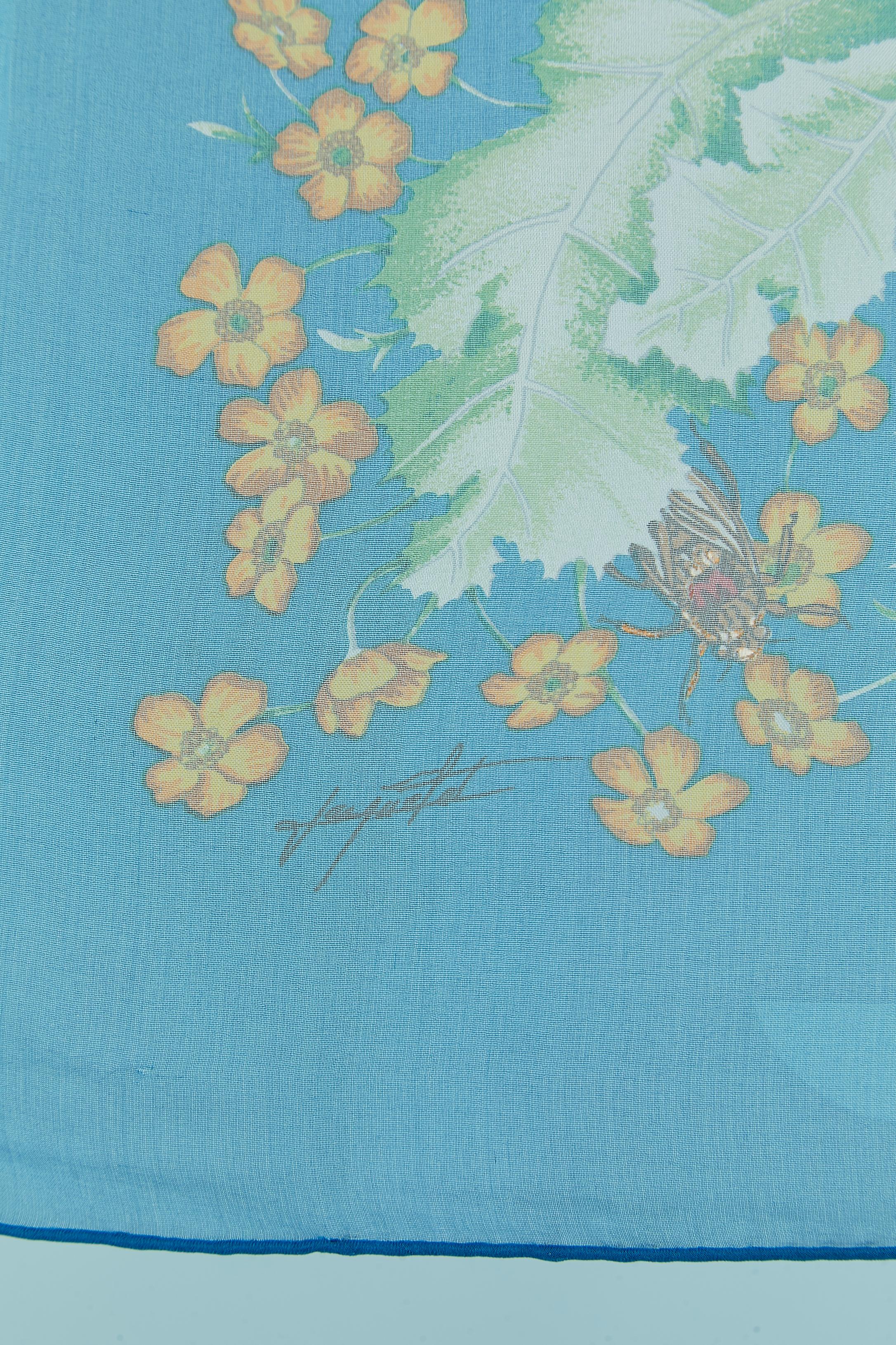 Silk chiffon printed Carré scarf 