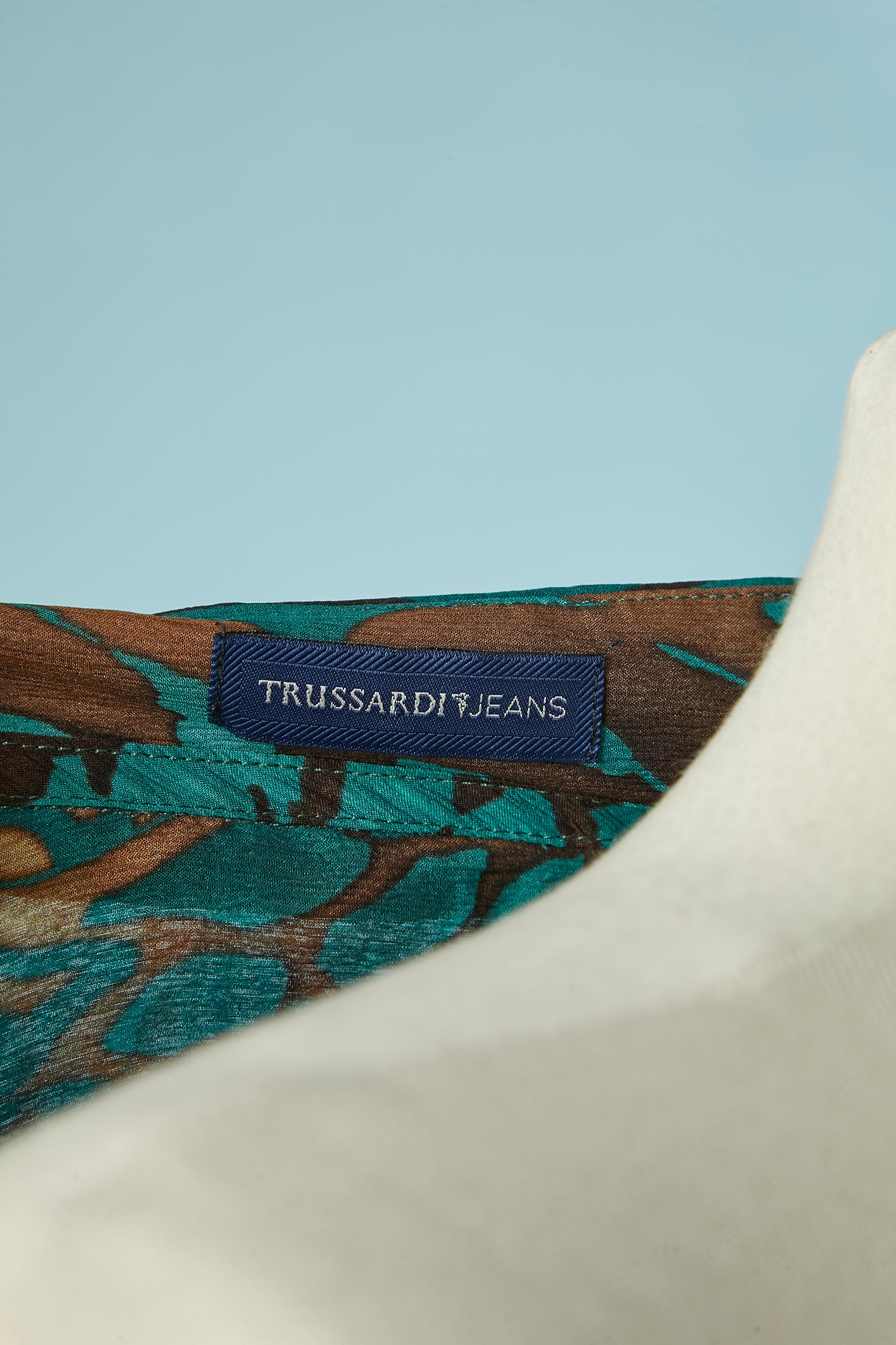 Camisa estampada de gasa de seda TRUSSARDI JEANS Nuevo en venta 2