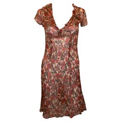 Retro Silk Chiffon Printed Tea Dress