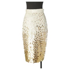 Silk chiffon skirt with gold sequin embellishment ALEXANDRE VAUTHIER COUTURE