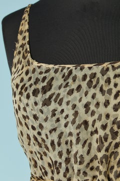 Silk chiffon sleeveless cocktail dress with animal print VALENTINO Boutique